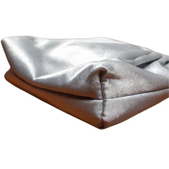 VINTAGE Gray Handbag Formal Satin Prom Bridesmaid Bag Crossbody Small Purse - Picture 5 of 7